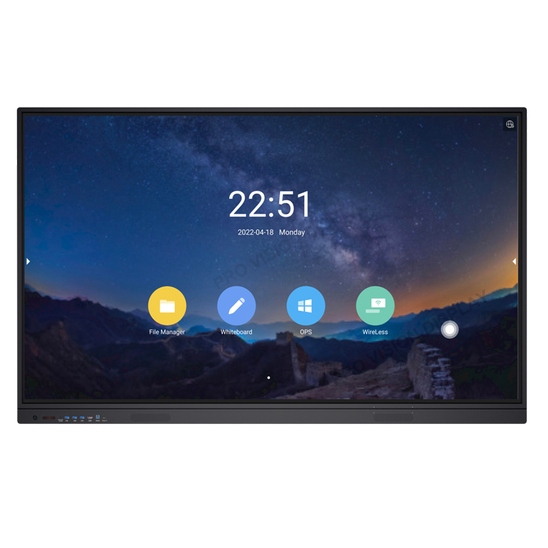 Tampilan Panel Flat Interaktif 75 Inch Android 8.0 Anti Glare